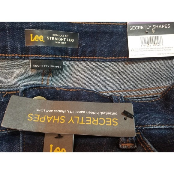 Lee Secretly Shapes Regular Fit Straight Leg Women's Jean, Lagoon Blue, 16 36x29 - Picture 7 of 7